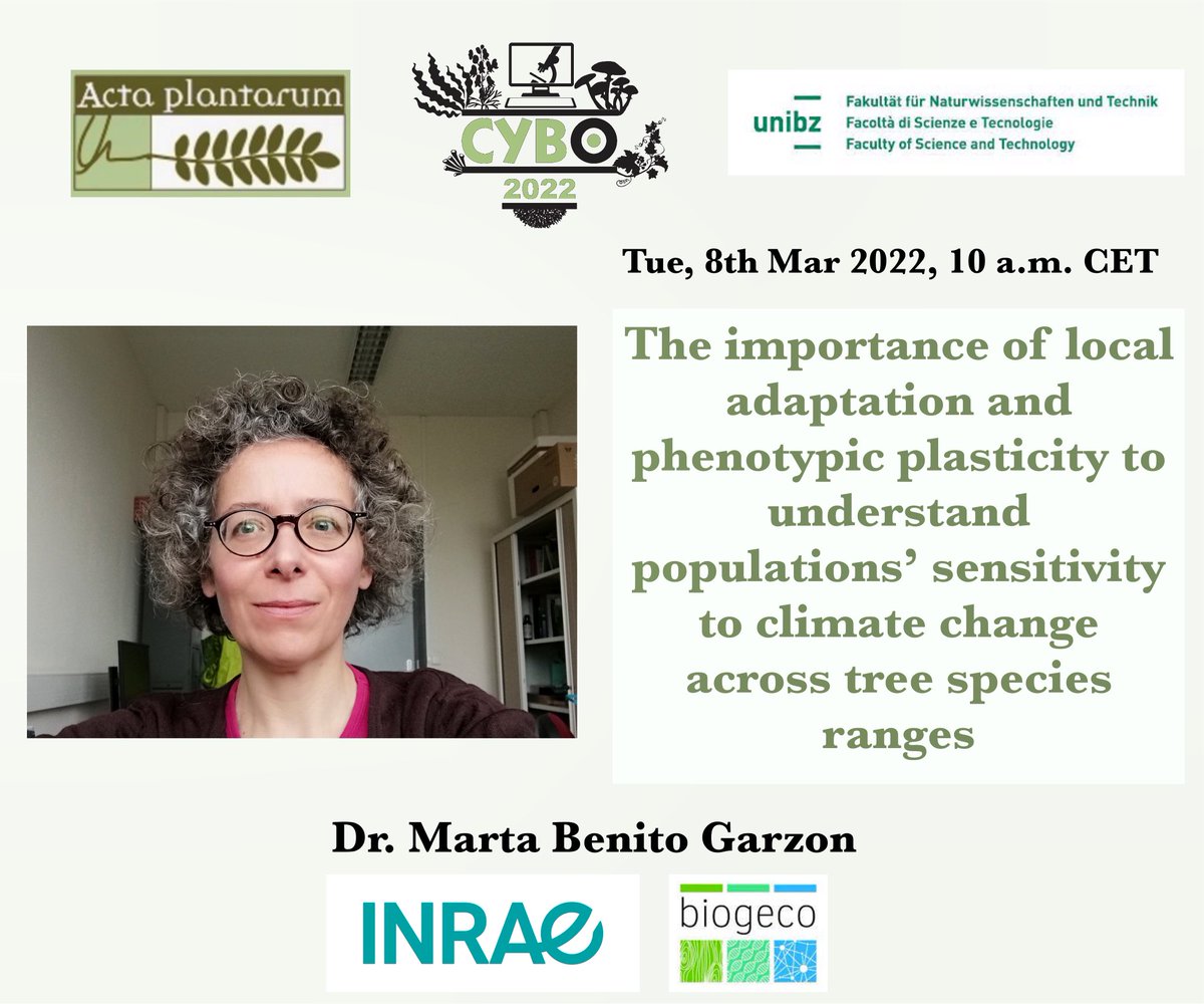 The link for the next #seminar is now available on unibz.it/en/events/1393… . Dr. Benito Garzon (@EBiogeography) Senior scientist at BIOGECO INRAE #climatechange #localadaptation #trees #botany #ecology #cybo2022 #roadtocybo2023