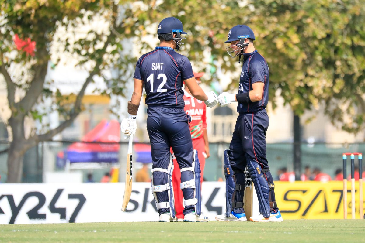 ICC's tweet photo. 121* from 120 👏

A Gerhard Erasmus masterclass helps Namibia post 226 in the ICC Men's @cricketworldcup League 2 clash against Oman. 

📝 https://t.co/Ns0NiJ4cqx https://t.co/IyYrCBSsx5