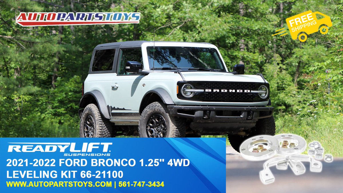 autopartstoys's tweet photo. Readylift 2021-2022 Ford Bronco 1.25'' 4WD Leveling Kit 66-21100
.
.
Free Shipping on orders over $50!
Buy From: https://t.co/cQDFDz3jlr
.
.
.
#ReadyLIFT #fordbronco #ford #autoaccessories #offroad #offroadaccessories #offroad4x4 #auto #automotive #automobile #autoparts #4x4 https://t.co/sEk5ystQnI