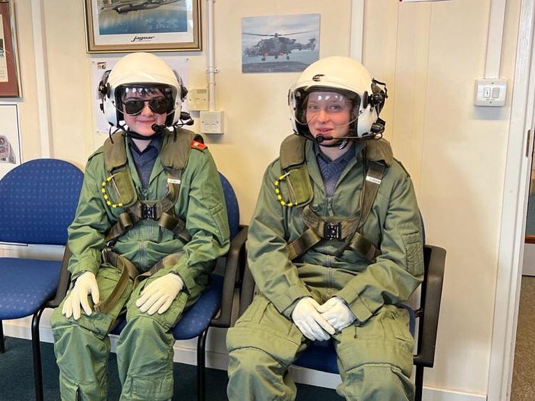 The first two <a href="/2425AirCadets/">2425 Squadron ATC</a> ready to slip the surly bonds of earth this morning with 7 AEF @rafccranwell
The smiles say it all!  #rafac #flying #7aef