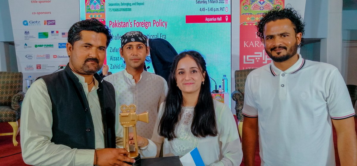 FaizanPpp's tweet photo. I appreciate to Mr.@SHABEER_PS91 and his team for winning 1st position in named #Musafir  in this representating the current issues of fisherman's community. 

#Karachi_literature_Festival
#KLF
#karachi
#appriciate
#fisherman
#shortstories
#docomentory
#Congratulations https://t.co/lWkeWyKWBG