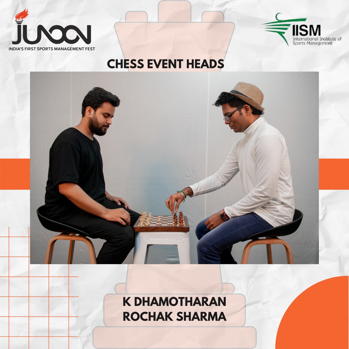junoonsportfest's tweet photo. The strength of the team is each individual member. ๐ซ
Presenting to you the "Chess Event โHeads" that are full of stimulating talents for JUNโN 2022.
#Junoon2k22 #JoshEJunoon #SportsFest #JunoonSportsFest #LifeAtIISM #SportsManagement #Sports #Mumbai #IISM #chess https://t.co/c79HT11Xy3