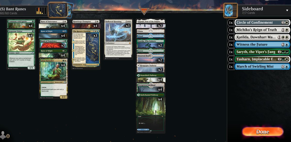 Kilawpilath's tweet photo. @MTG_Arena @arenacraftpod @covertgoblue #magic #atier #runes
Still feels as good as Naya, but was worth exploring the theory because Naya feels too strong because of Scalds and wanted to see if Bant could do just as well. https://t.co/tWv8UuBbOP