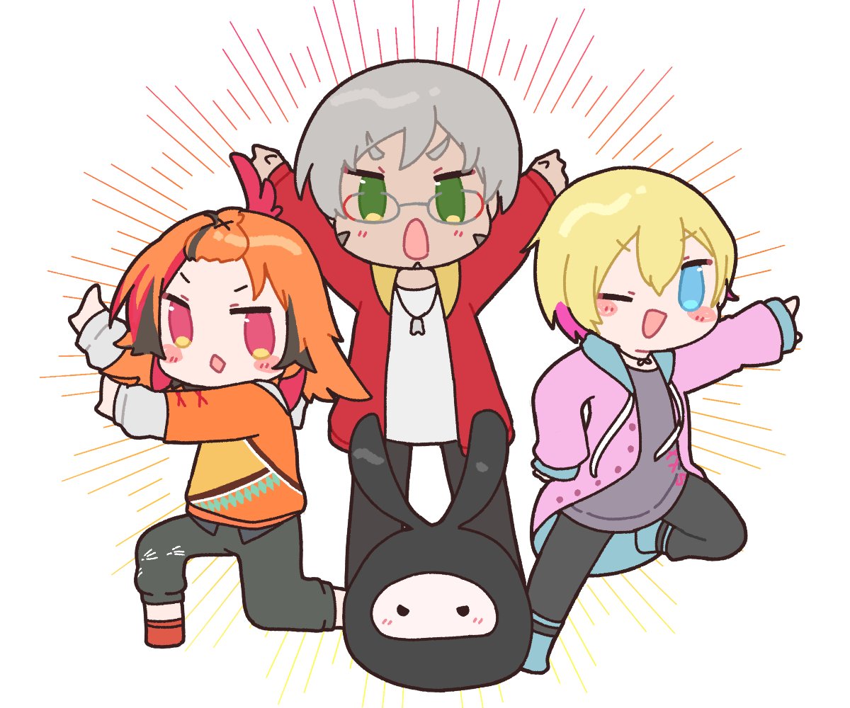 「まと四絵まとめ!
眼鏡かけてるやんけとまとまらないのとたまにまとまる四人
#絵や」|染宮のイラスト