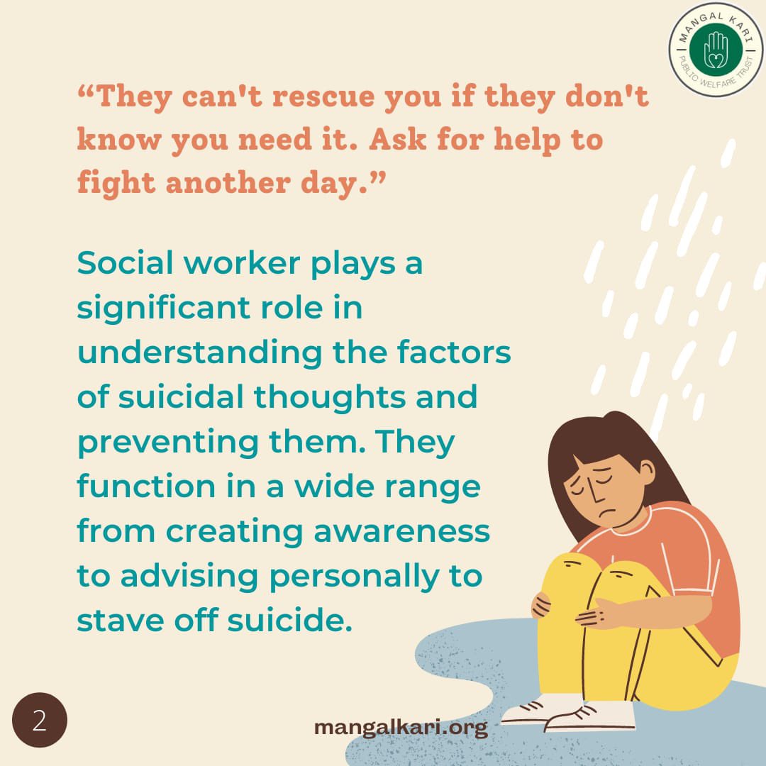 MangalkariT's tweet photo. Role of social workers in dealing with suicide attempts
#ngo #volunteer #mpwt https://t.co/VmqW5oPvYR