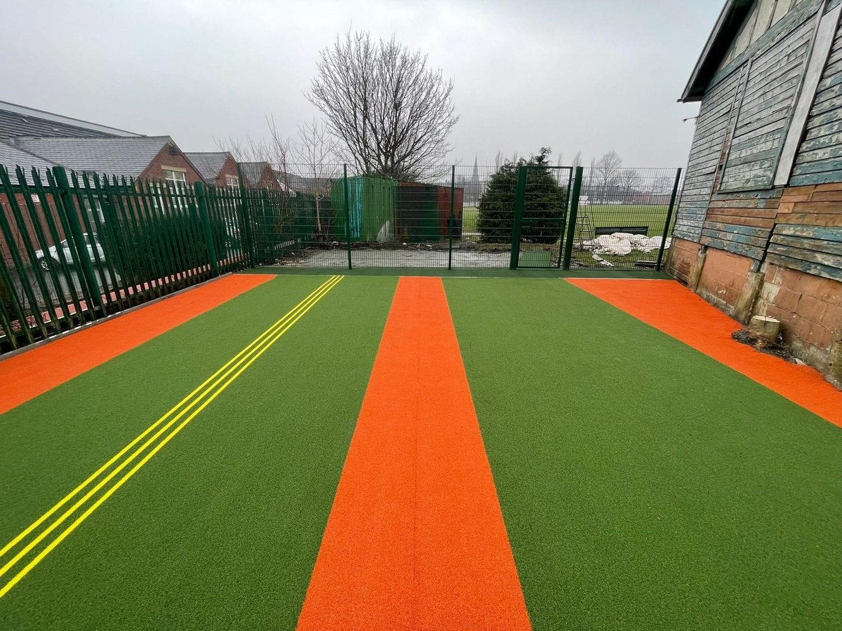A stunning double bay cricket facility complete with training lines and bespoke surrounds. The practice area at <a href="/WernethCCnews/">Werneth Cricket</a> has a brand new look. Notts Sport Cricket North <a href="/BinghamGround/">Bingham Ground Services</a> has done yet another excellent job. #cricket #cricketclub #bespoke #partnership