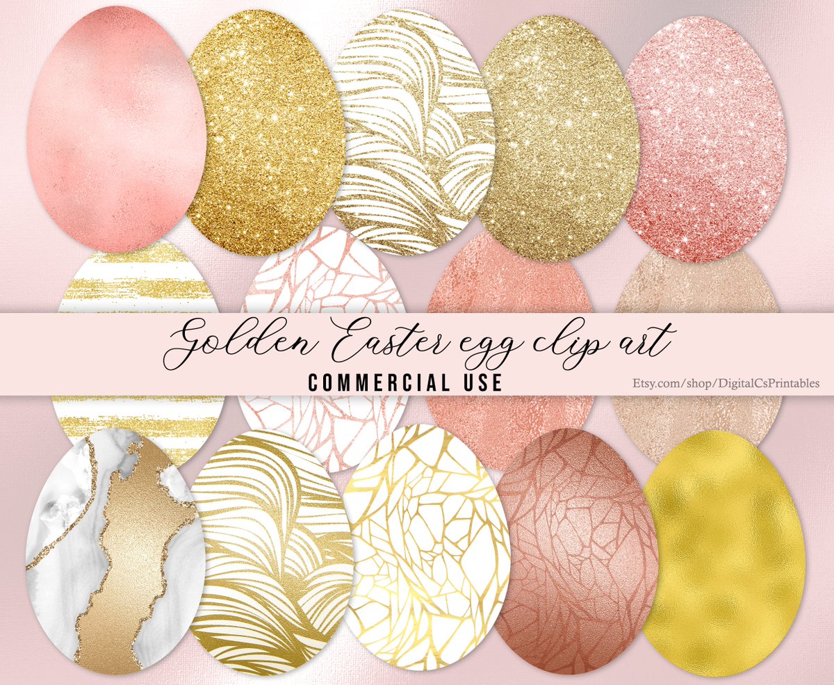 Gold/ foil / glitter #Eastereggs clip art 4 #craft projects >>> etsy.com/listing/119143… #etsy #clipart #easterclipart #eastercraft #handmade #png #goldclipart #goldeaster