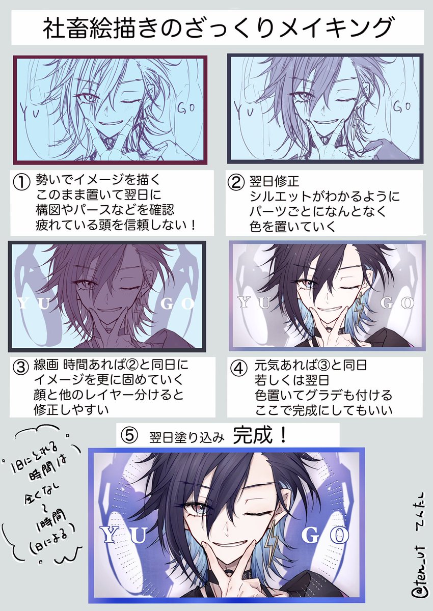 社畜絵描きのざっくりメイキング #メイキング