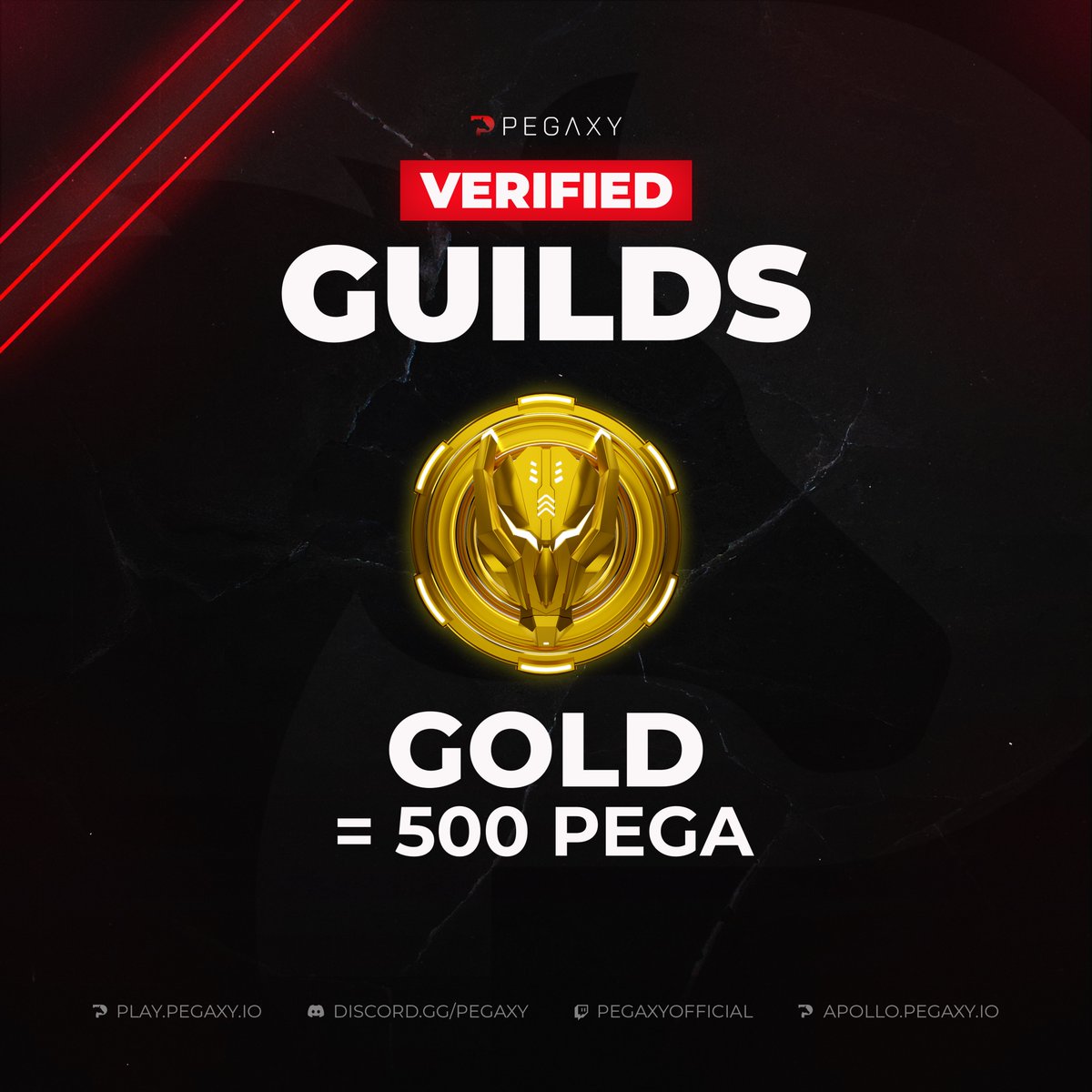 PegaxyOfficial's tweet photo. Guilds are the foundation of every P2E game.✅ They're the cornerstones of our community, and we're proud to have several Gold Verified Guilds in our Pegaxy family. ❤️ https://t.co/lgk1nNxIQo