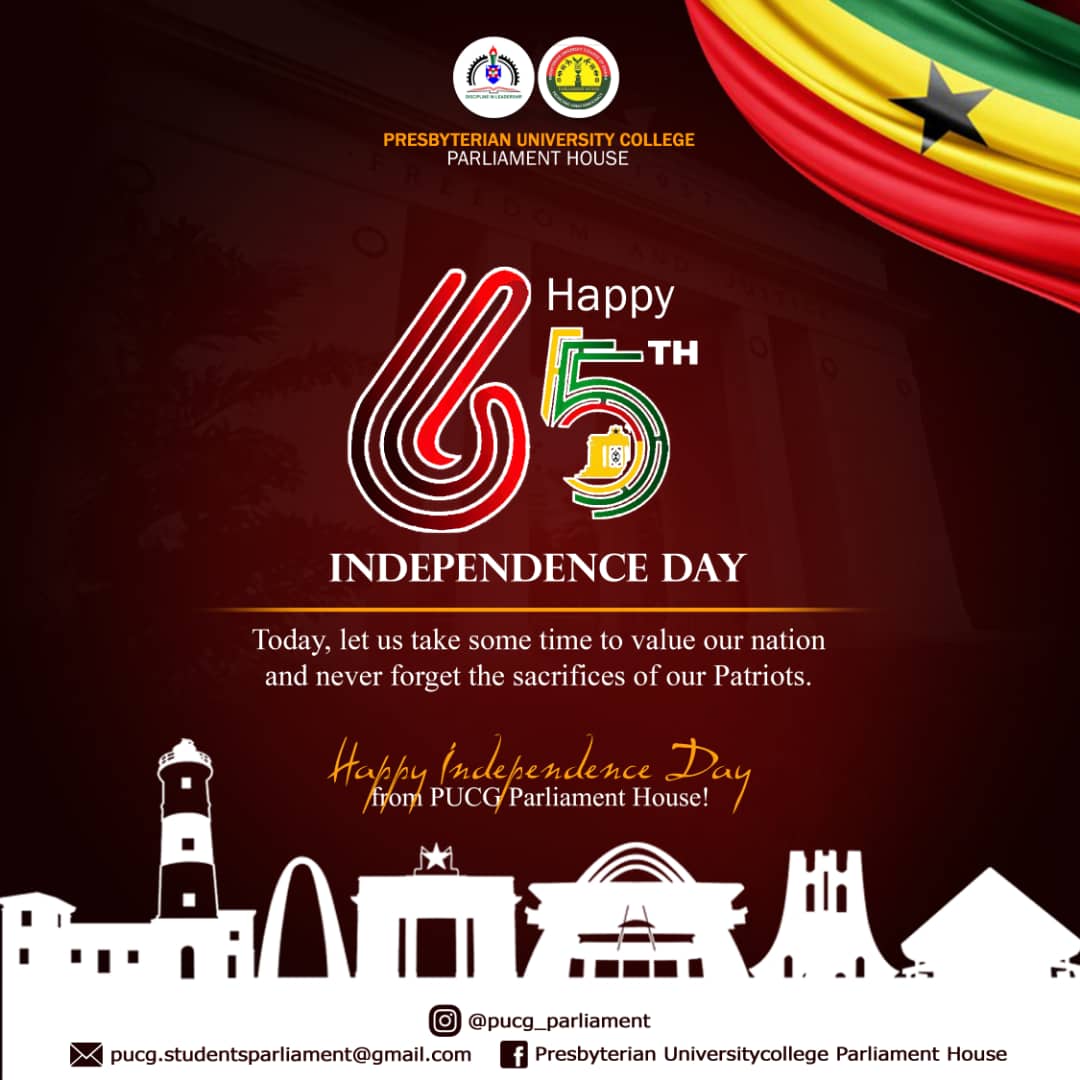 pucgagogo's tweet photo. Happy Independence Day 🇬🇭🇬🇭
#GhanaAt65 
#GhanaIndependence 
#pucg https://t.co/l9ZTjyN7KE