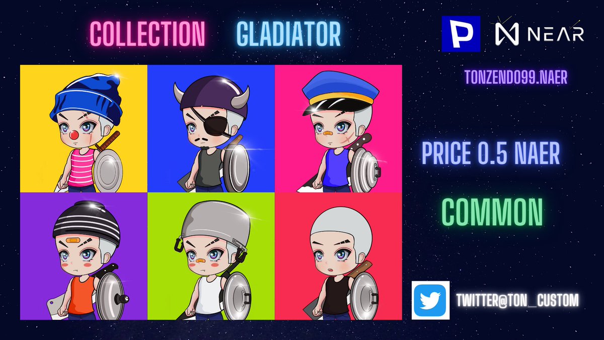 A young man who dreams of becoming a Gladiator who excels in sword and shield weapons. and develop the ability to a high level according to the rank level.

#NEARcollector #cryptocurrency #NFT #NFTartist #NFTCommumity #NFTthai #paras 
paras.id/collection/gla…