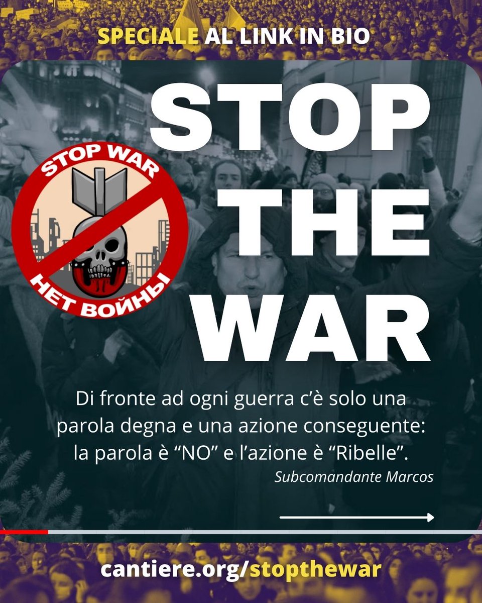 CantiereMilano's tweet photo. STOP THE WAR: Contributi e approfondimenti  https://t.co/TnWVSHbdaD 

Quando le strade disegnate conducono alla mutua reciproca distruzione, resta la speranza e la determinazione di percorrere quelle che nessuno aveva immaginato. 

#НЕТВОЙНЕ #NoToWar #STOPTHEWAR https://t.co/qNRLd12dUI