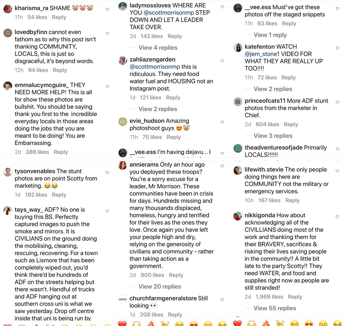 StMaryMacKiller's tweet photo. I missed this. Most of the >5000 comments are not falling for the lies and posed photos either.
This govt is phoney. It’s a smokescreen to funnel wealth to the few, while feeding feel-good staged photos to the mugs.
Remember this come the election. #LNPDisgrace #ScottyDoesNothing https://t.co/GmJ9EPQGST