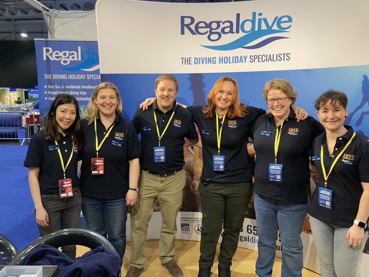 Regaldive's tweet photo. Day 2 at the Go Diving Show. It’s so exciting to be back and able to chat with everyone. Plus there are prizes to be won and holidays to get booked. Come and chat with our team to enter and find out more! 🤿🦈🤗 https://t.co/ci4hnkF5iq