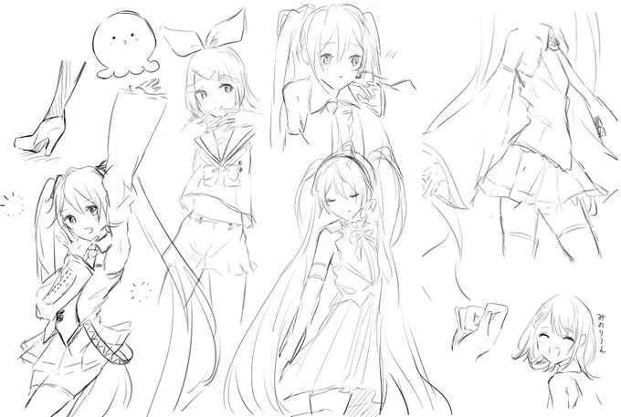 直感で描きたいものを描いた(ほぼミクやん) #落書き 