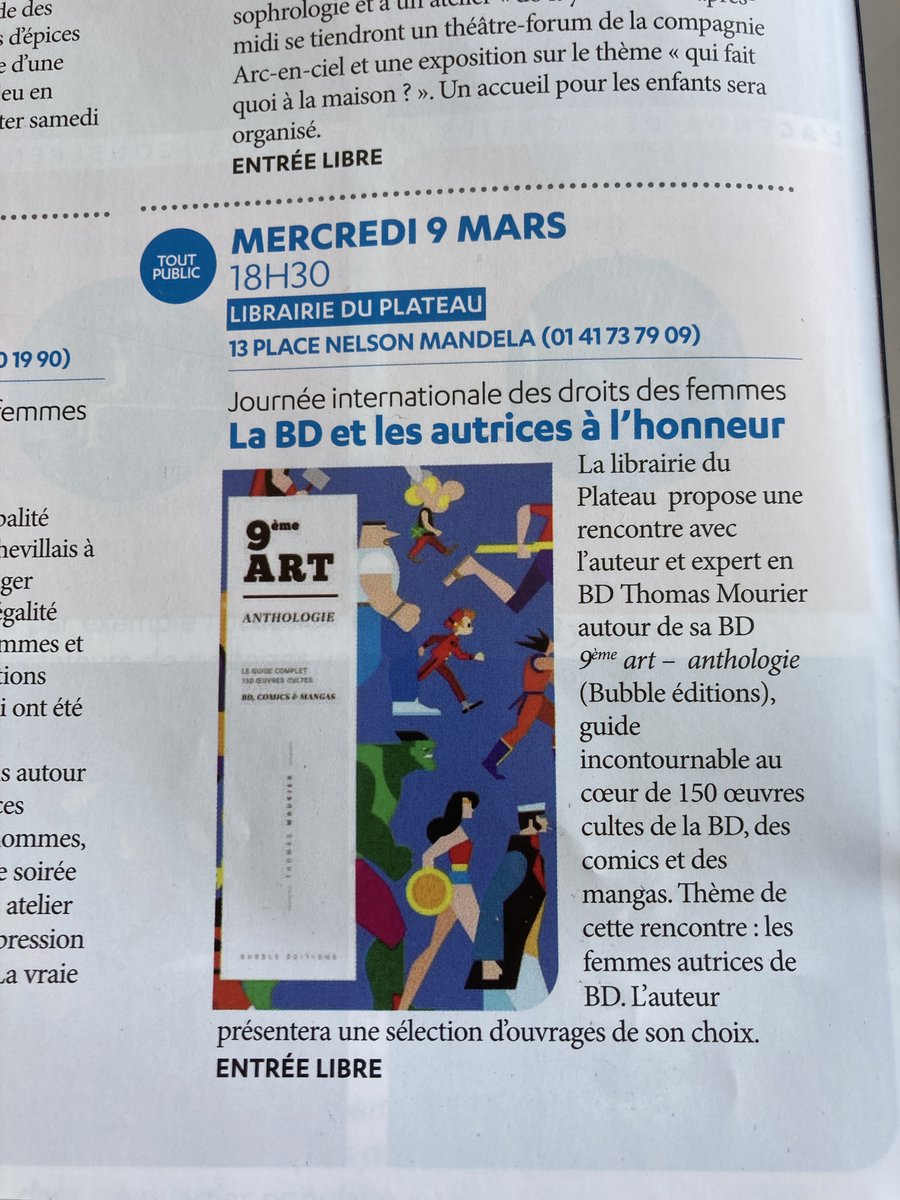 📆 Dédicace + rencontre autour d'une sélection d'albums d'autrices (récents ou non), pour prolonger la mise en avant de la Librairie du Plateau pour la journée internationale des droits des femmes.
Si vous êtes en île de France, venez discuter avec nous le mercredi 9 mars à 18h30