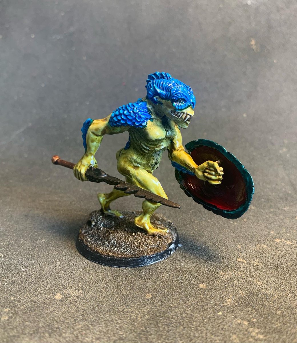 leadpeddler's tweet photo. Some new miniatures finished and by new I meant purchased many years ago! Halflings and sea troll by #blacktreedesigns and a #mutantchronicles heavy machine gun operative. #contrastpaints https://t.co/OnqQgOitbq