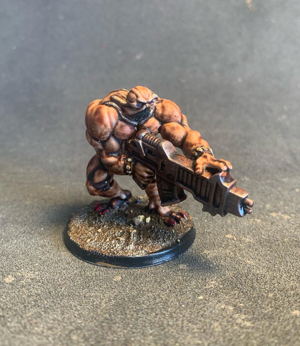 leadpeddler's tweet photo. Some new miniatures finished and by new I meant purchased many years ago! Halflings and sea troll by #blacktreedesigns and a #mutantchronicles heavy machine gun operative. #contrastpaints https://t.co/OnqQgOitbq