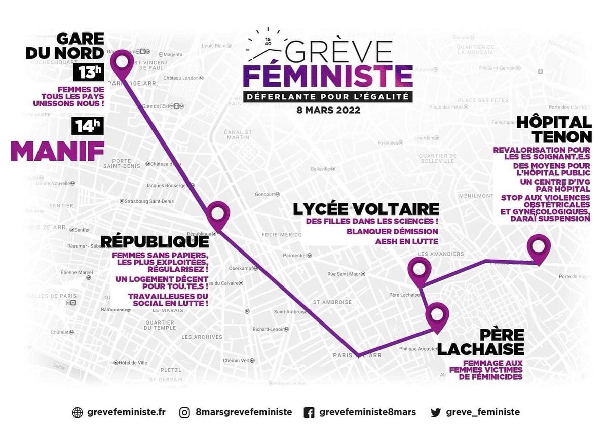 LamyaKirouani's tweet photo. 🟣#journeeinternationaledesdroitsdesfemmes 
Pour l’égalité, la liberté de disposer de son corps, la dignité, de meilleures conditions de vie, de travail et la justice pour toutes les #femmes 
➡️Rdv
mardi #8mars2022 13h à Gare du Nord pour une grande #manifestation féministe👩‍🦼🚶🏿‍♀️🚶🏼‍♀️ https://t.co/mMKQP5XrEV