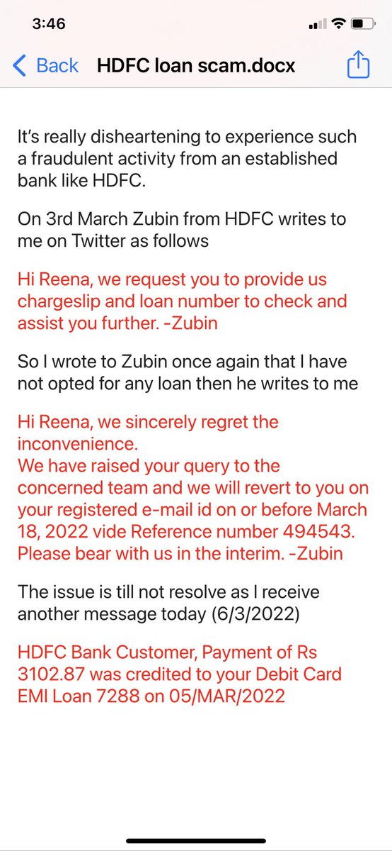 reena_hebbar's tweet photo. I am receiving several messages from Hdfc that my loan is being processed, loan is credited etc. when I have not applied for any loan then why am I receiving these messages?  Need help @suchetadalal @MoneylifeIndia 
@beastoftraal @adityakalra
@HDFCBank_Cares @RBI
@CIBIL_Official https://t.co/RYnzC6i3me