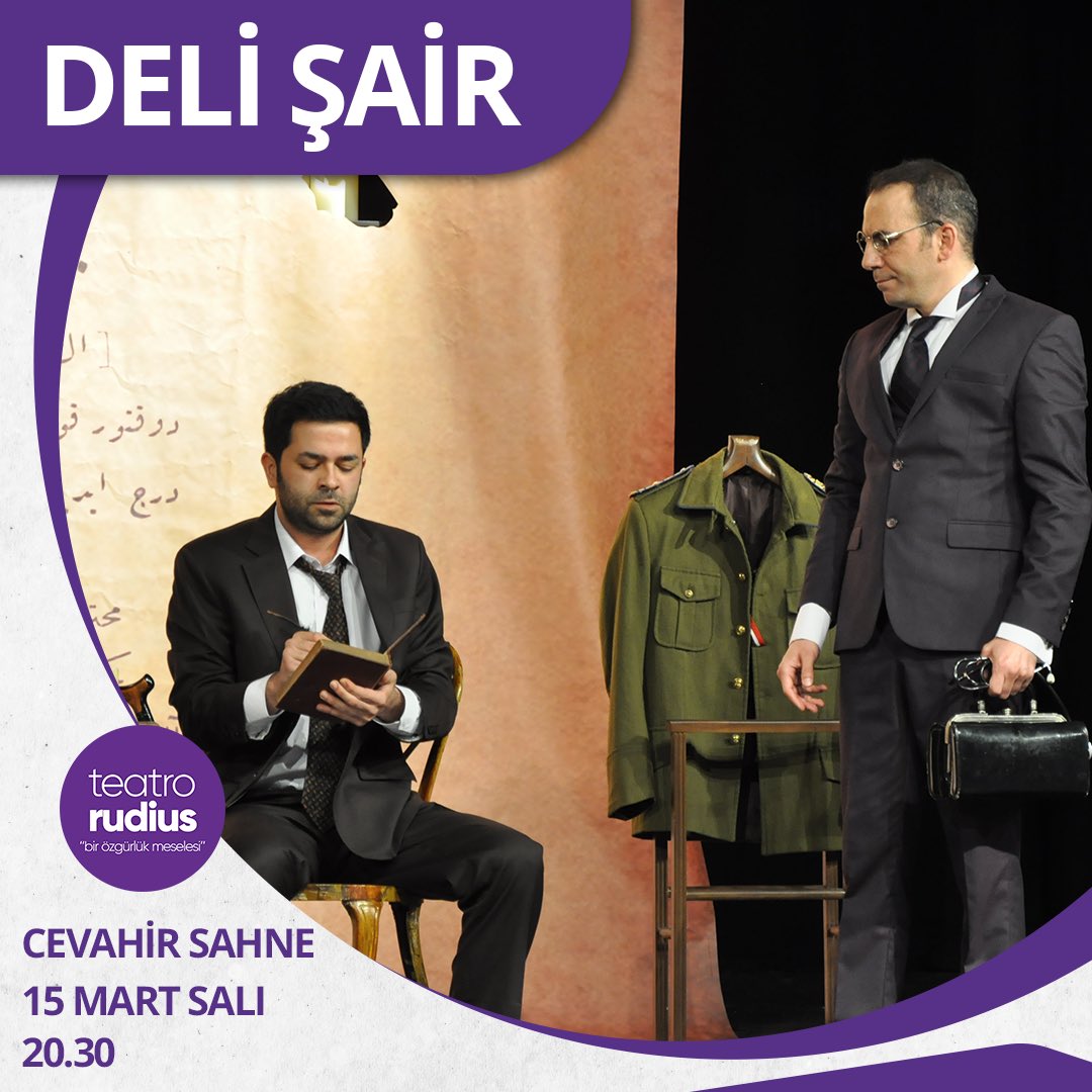 teatrorudius's tweet photo. Nesillerin öyküleriyle büyüdüğü Ömer Seyfettin bu dünyadaki son gününün hikayesi bu.

Bir kere mi yaşanır insanın hayatının bir günü? Aynı günü bir daha, bir daha yaşamak imkanı var mıdır, hayalimizde de olsa? Ömer Seyfettin’in bu dünyadaki son günü 5 Mart 1920’i sahneye taşıyan+ https://t.co/m1ZhYGKEVh