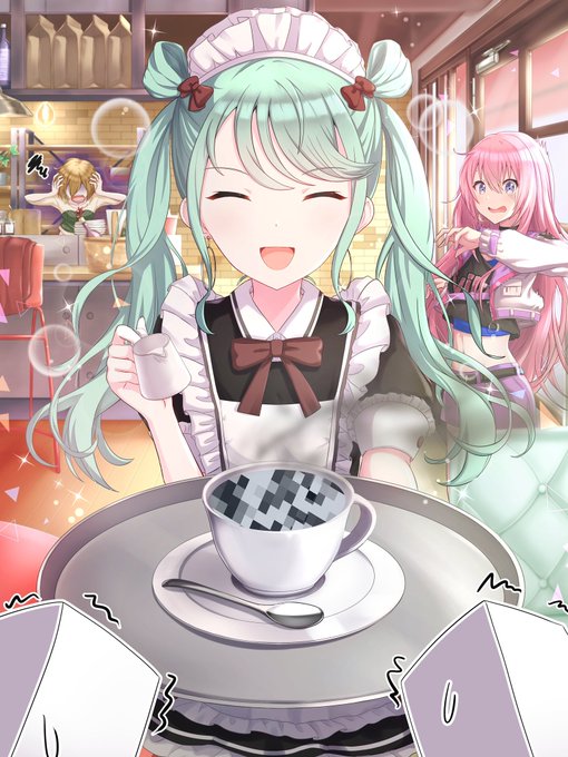 「飲んで!♪」☕️
 #Prsk_FA 
