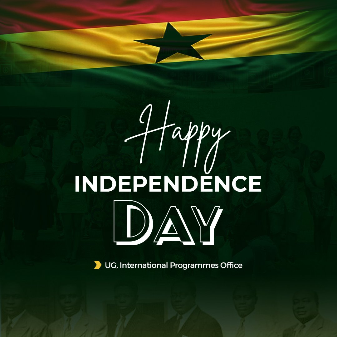 ipounivofgh's tweet photo. "Let us all unite to uphold her
And make her great and strong".

Happy 65th Independence Day Anniversary from @UofGhanaGlobal to all Ghanaians .💥🥳🇬🇭🇬🇭🇬🇭

#GhanaAt65 #Universityofghana 
#Internationalprogrammesoffice
#GhanaIndependence #BuildingGhanaTogether https://t.co/Xhif9CRLPC