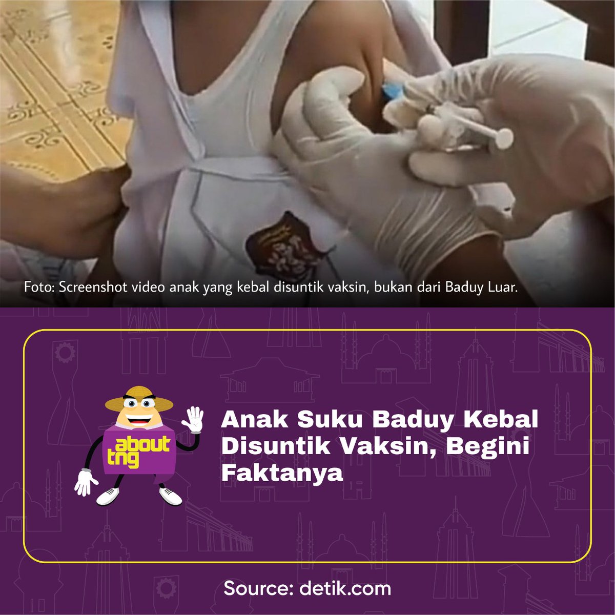abouttng's tweet photo. Kepala Puskesmas Cisimeut, Kecamatan Leuwidamar Lebak, Dede Herdiansyah, menanggapi perihal beredarnya video yang memperlihatkan seorang anak disebut warga Suku Baduy yang kebal disuntik vaksin. Selengkapnya di https://t.co/jbKaWF1Ay8 https://t.co/5SfpUgEOte