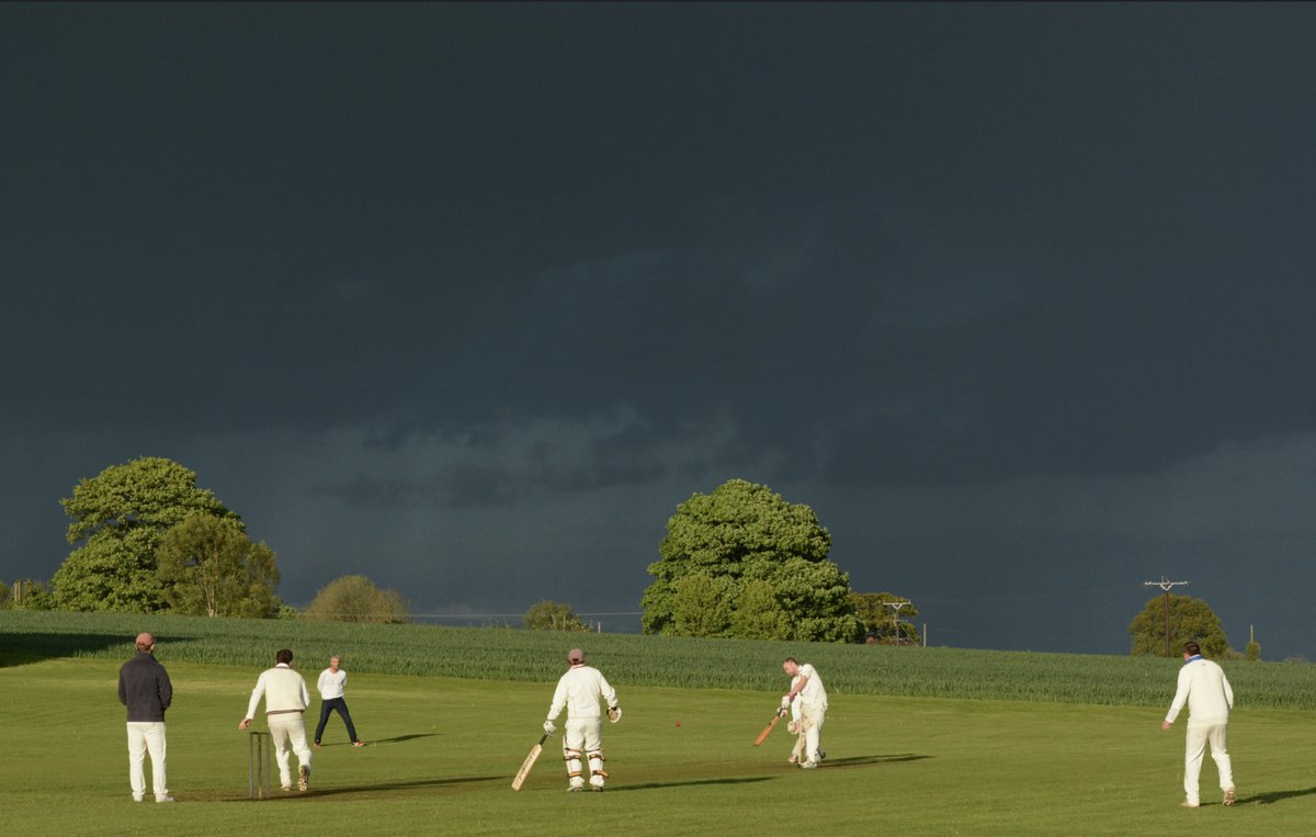 Cricket will back in about a month outdoors here in Yorkshire. Pic is a May fixture of <a href="/RaskelfCC/">Raskelf Cricket Club</a> looking for runs at Crayke during a Pilmoor Evening Cricket League fixture. cricketyorkshire.com/pilmoor-evenin…