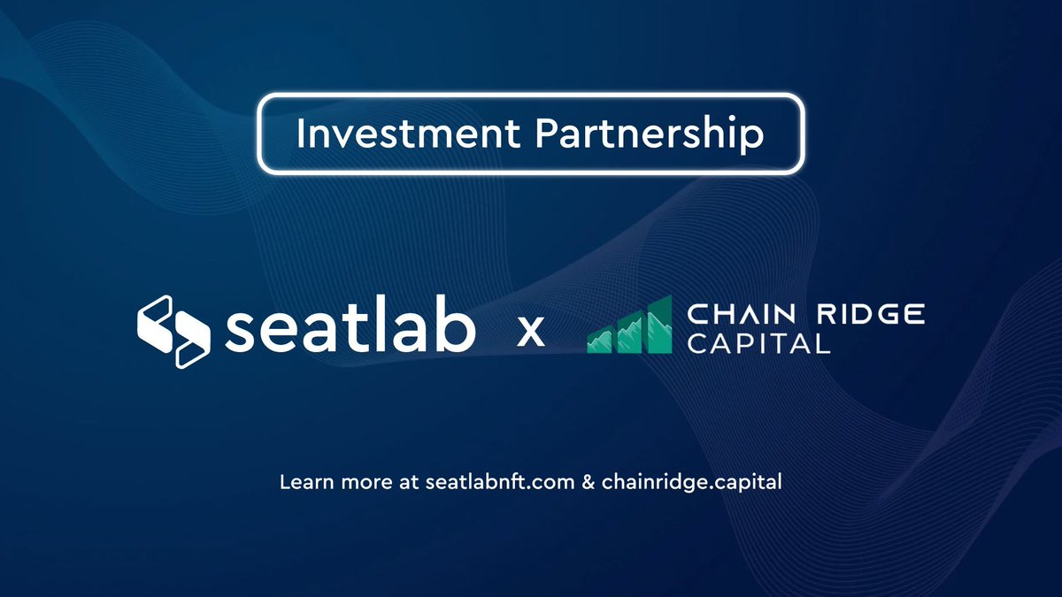 ChainRidgeVC's tweet image. The future of ticketing is here. 
We're excited to partner with @SeatlabNFT as they shake up the ticketing industry. 
#NFTs #ticketing