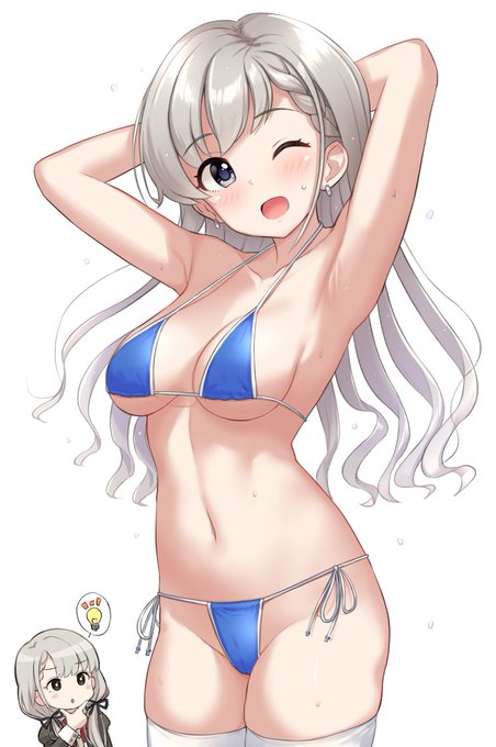 Pの前なら恥じらいながらも大胆な水着を披露できちゃうはーちゃんと何か閃いたなー～～! 