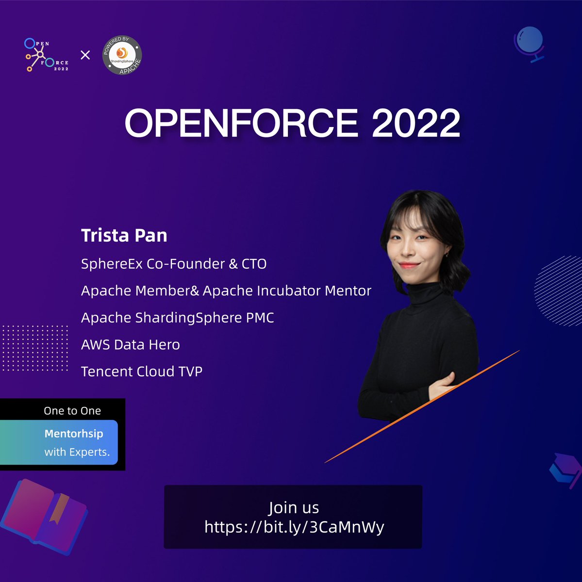 ShardingSphere's tweet photo. Here are the Apache #ShardingSphere mentors for OpenForce 2022 - happy to teach everyone. Itโs our pleasure to support the @codefloworg community.
Feel free to ask them any questions you may have!
#openforce2022 #codeflow #hackathon #opensource #database #sql #java https://t.co/ZuYmgqeMwZ