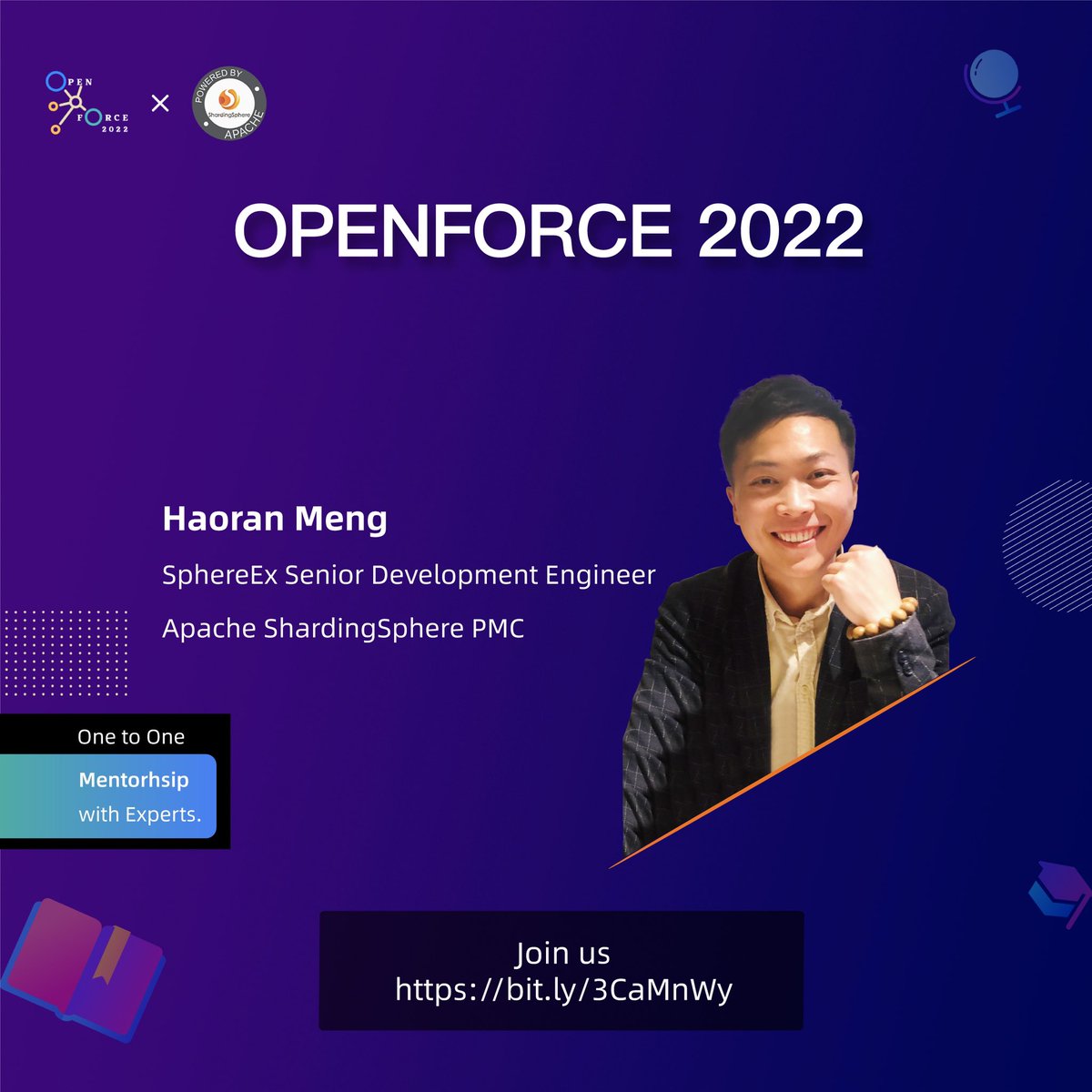 ShardingSphere's tweet photo. Here are the Apache #ShardingSphere mentors for OpenForce 2022 - happy to teach everyone. Itโs our pleasure to support the @codefloworg community.
Feel free to ask them any questions you may have!
#openforce2022 #codeflow #hackathon #opensource #database #sql #java https://t.co/ZuYmgqeMwZ