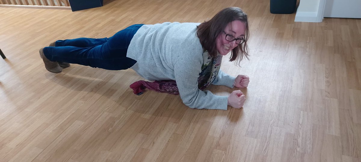 manormarketing's tweet photo. Today’s @macmillancancer #30dayplankchallenge image is our colleague @clairelivewell This was taken at a #wellness event she was running #macmillan https://t.co/jhgqbGwF6n