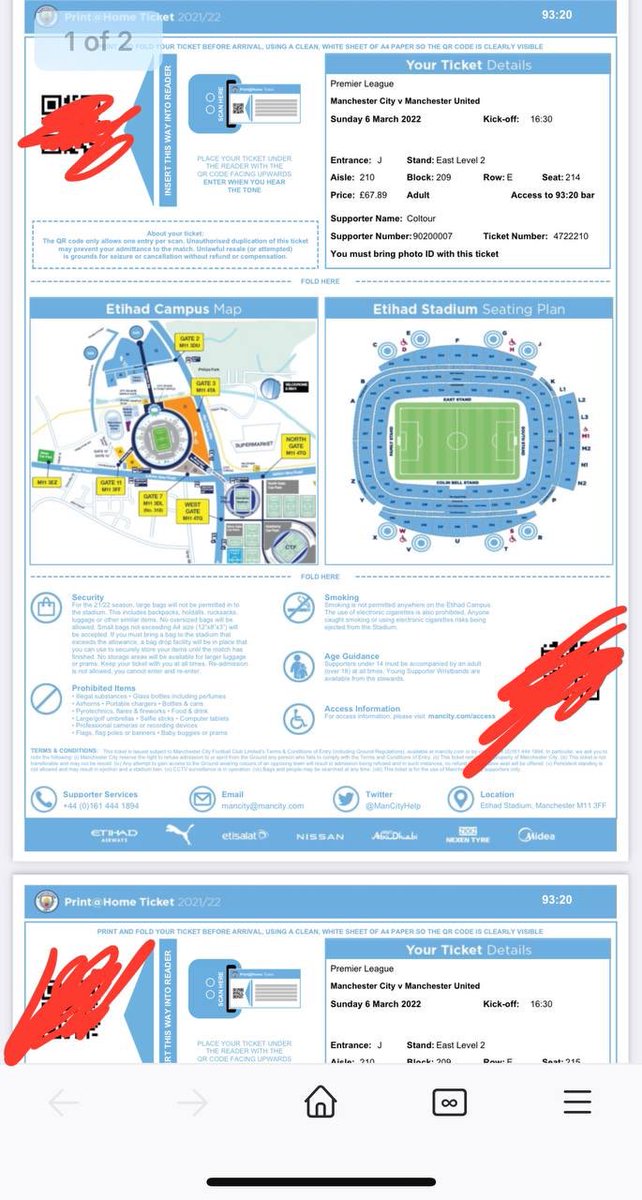cryptodegen1019's tweet photo. 2x Manchester City Vs United Tickets #ManchesterCity #ManchesterUnited #tickets https://t.co/Q9IKJRa0Wl