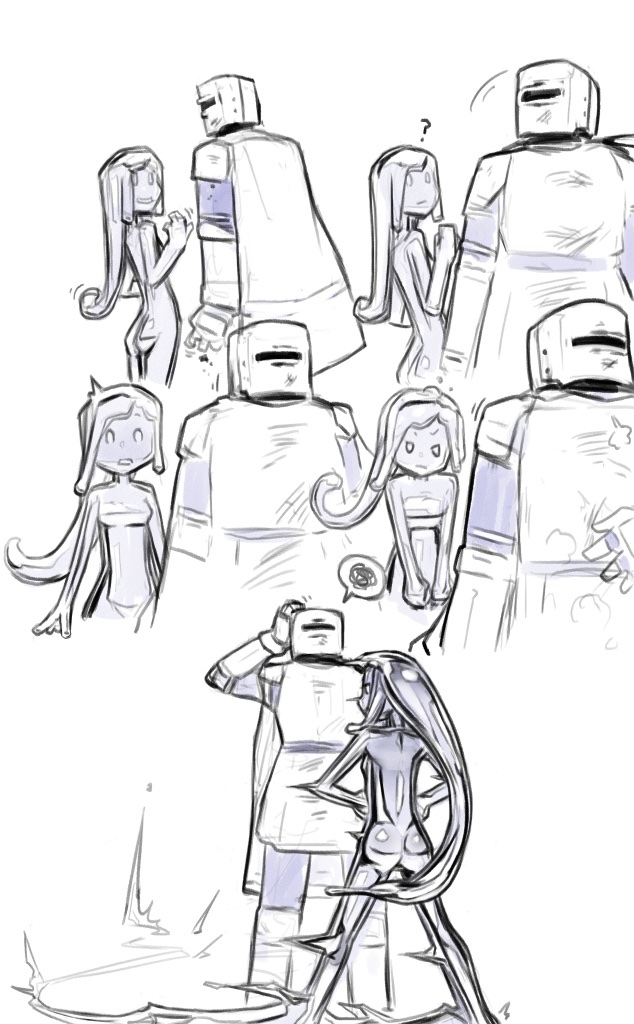 逃げると回り込んでくる金属系スライム娘ちゃん