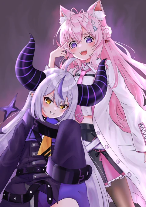 ドヤ顔ラプこよ🛸💜🧪
#laplus_artdesu
#こよりすけっち 