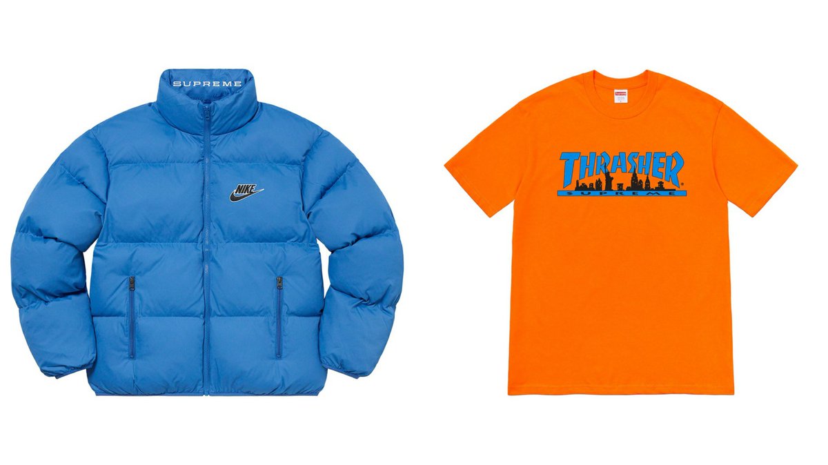 JEON JUNGKOOK SUPREME x NIKE • reversible puffer jacket blue