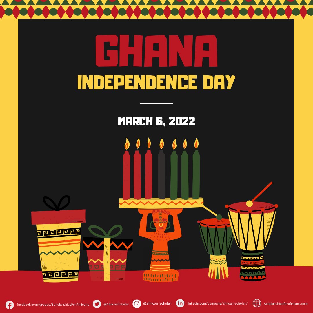 AfricanScholar's tweet photo. Where there is unity, there is always victory.

Sixty five years ago, Ghana has attained their sovereignty through a display of courage, patriotism, and unity. 

Happy Independence Day, Ghana!

#scholarshipsforafricans #ghana https://t.co/haMacI1wtR