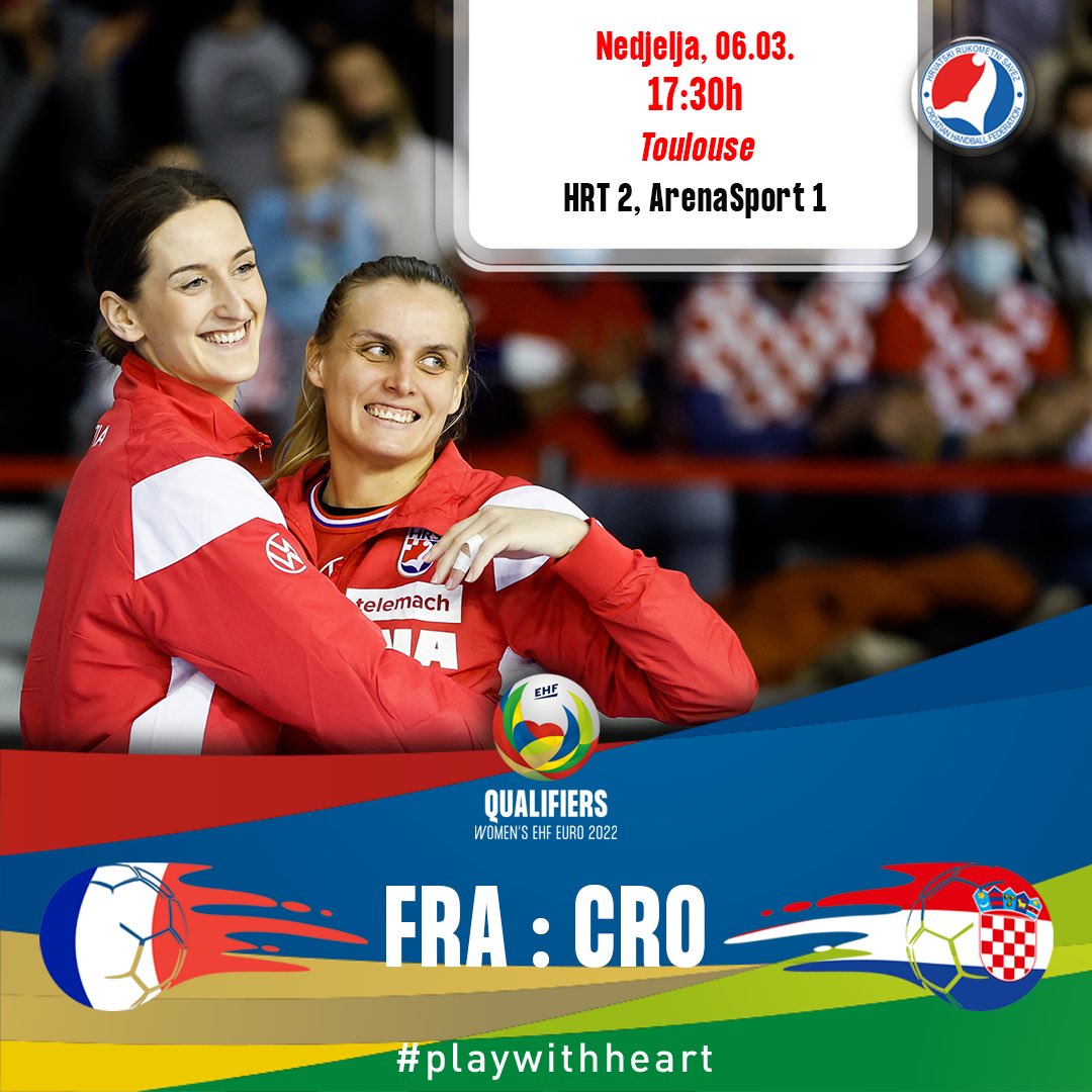 HRS_CHF's tweet photo. 🤾🏻‍♀️ | Seniorke

📌 Kvalifikacije za #ehfeuro2022
👉🏼 #FRAvsCRO
⏰ 17:30h
📍 #Toulouse
📺 HRT 2, ArenaSport 1

#crohandball #playwithheart https://t.co/on54ddvwzY