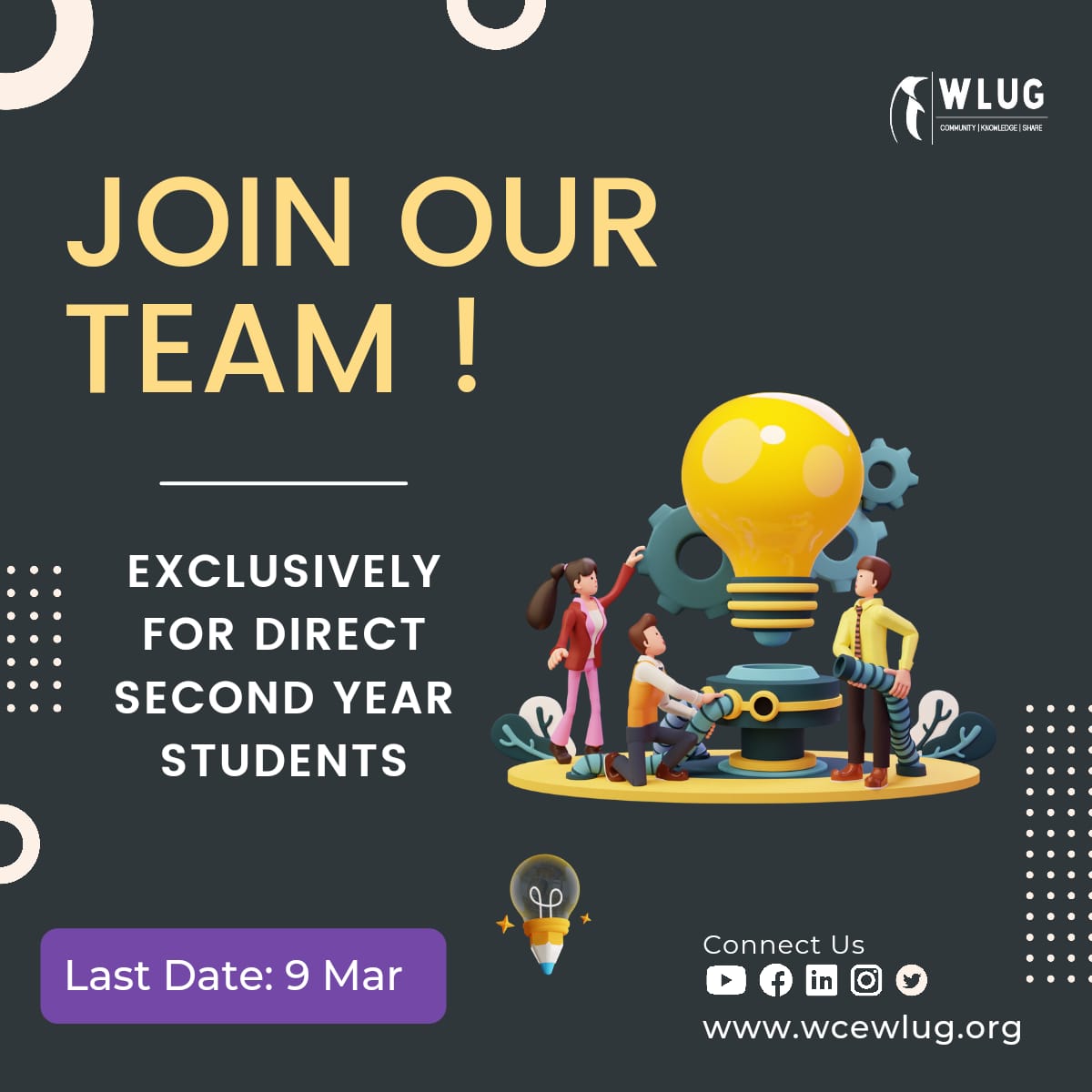 wcewlug's tweet photo. Hello geeks🙋‍♂️🙋‍♀️!!

WLUG is here with Assistant Board Interviews for DSY students.🤩🤩

🔖 Aptitude Test: 11 March, 6 PM
🔖 Interviews: 12-13 March

Form Link:
https://t.co/LOuQZM7DE5

Thanks and Regards,
WLUG
https://t.co/UXrpKn8hDE

#wlug #communityknowledgeshare #opensource https://t.co/fsX2Ek81mQ