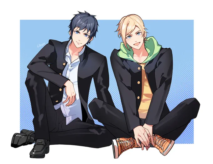 学ランでノクトとプロンプト😊 