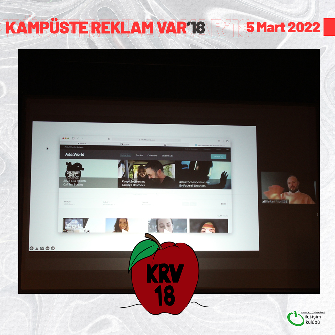 Kampüste Reklam Var’da oturumumuz Medina Turgul DDB x Berkant Avcı ile devam ediyor. İyi seyirler dileriz. #kampustereklamvar18 #reklamıneneglencelihali