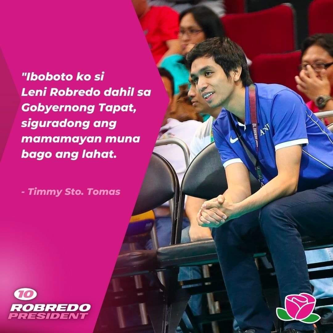 tjstotomas's tweet photo. #AMVTforLeniKiko
#AthletesForLeni
#IbobotoKoSiLeni 
#AngatBuhayLahat 
#10RobredoForPresident
#KulayRosasAngBukas
#LeniKiko2022 https://t.co/RWUnv0yLAD