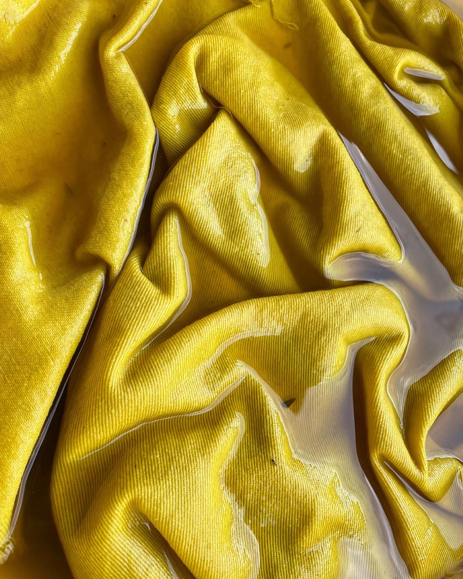 MotherofGao's tweet photo. Production Process: Bull denim in botanical dye bath made with leaves 🍃 https://t.co/jeWDhlFbwY