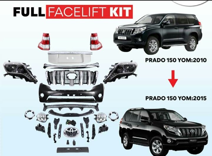 gasoptimized's tweet photo. Full face-lift Kit + professional services 
All available (call/DM/whatsapp 0727635816)

Prado 150 YOM 2010 transformed to 2015 model in 8hours https://t.co/fdyG7NqQiH