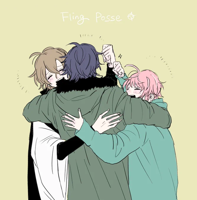 何描いていいかわからない時は「3人 ハグ」で検索して出てきた画像をとりあえずポッセに変換していこうかと思い… 