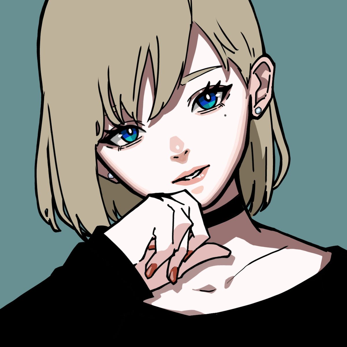 久々に普通のお姉さん描きました🥳