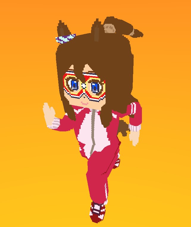 ikeyan_vr's tweet photo. エルコンドルパサー(∩´∀｀)∩

#ウマ娘 
#エルコンドルパサー
#voxel 
#voxelart 
#Blender3d 
#MagicaVoxe https://t.co/tF0joQ3ZFm