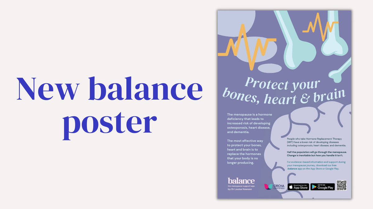 balanceMeno's tweet photo. We're excited to share our new #menopauseawareness poster!

The menopause is a hormone deficiency that increases your risk of developing osteoporosis, cardiovascular disease and dementia. Unfortunately, this is not commonly known

Download our poster: https://t.co/zCKT8JFry5 https://t.co/m0Q6I1lCvl